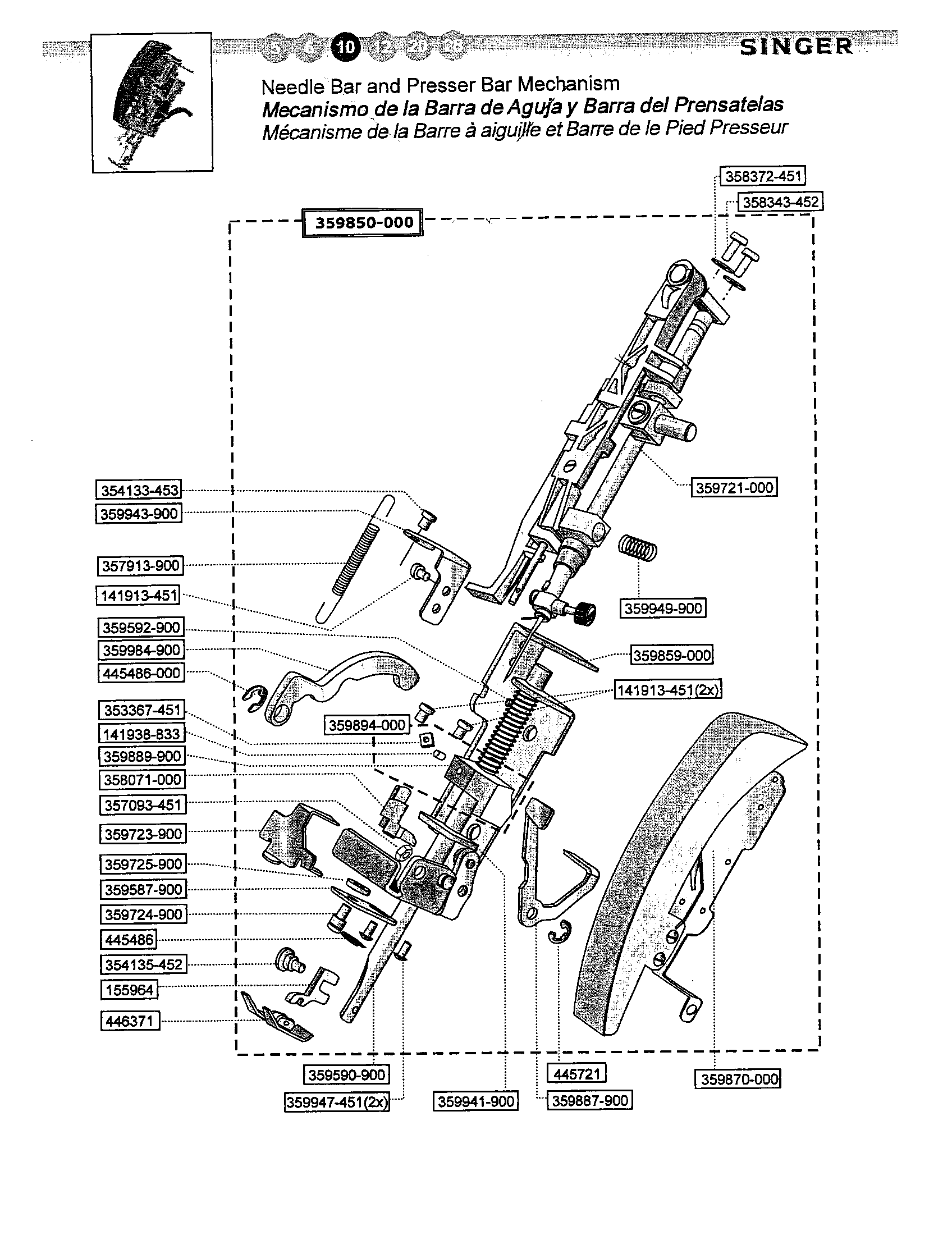 Needle bar/presser bar