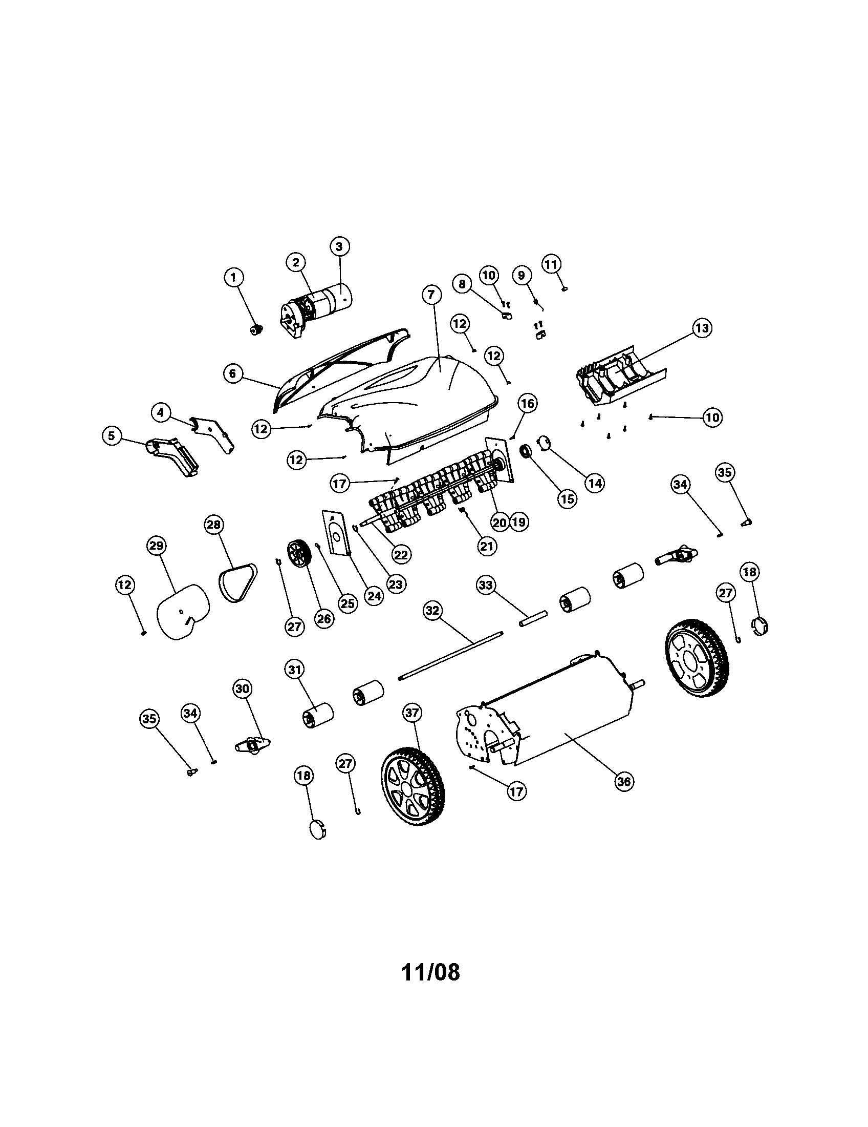 Motor/axle/housing