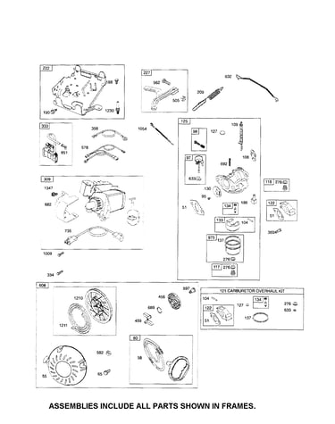 Carburetor/rewind starter