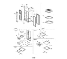 Amana ARS2664BC-PARS2664BC0 hinges, refrigerator shelving diagram