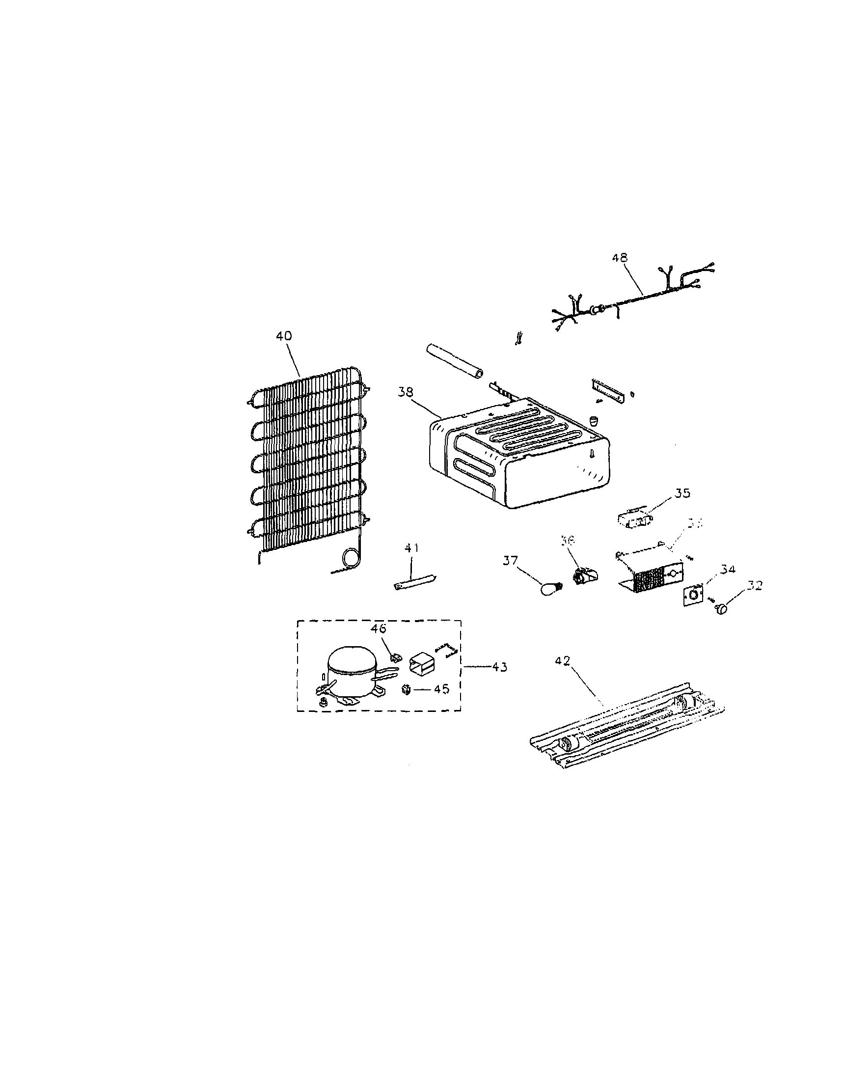 EVAPORATOR ASSEMBLY/SUPPORT COMPRESSOR