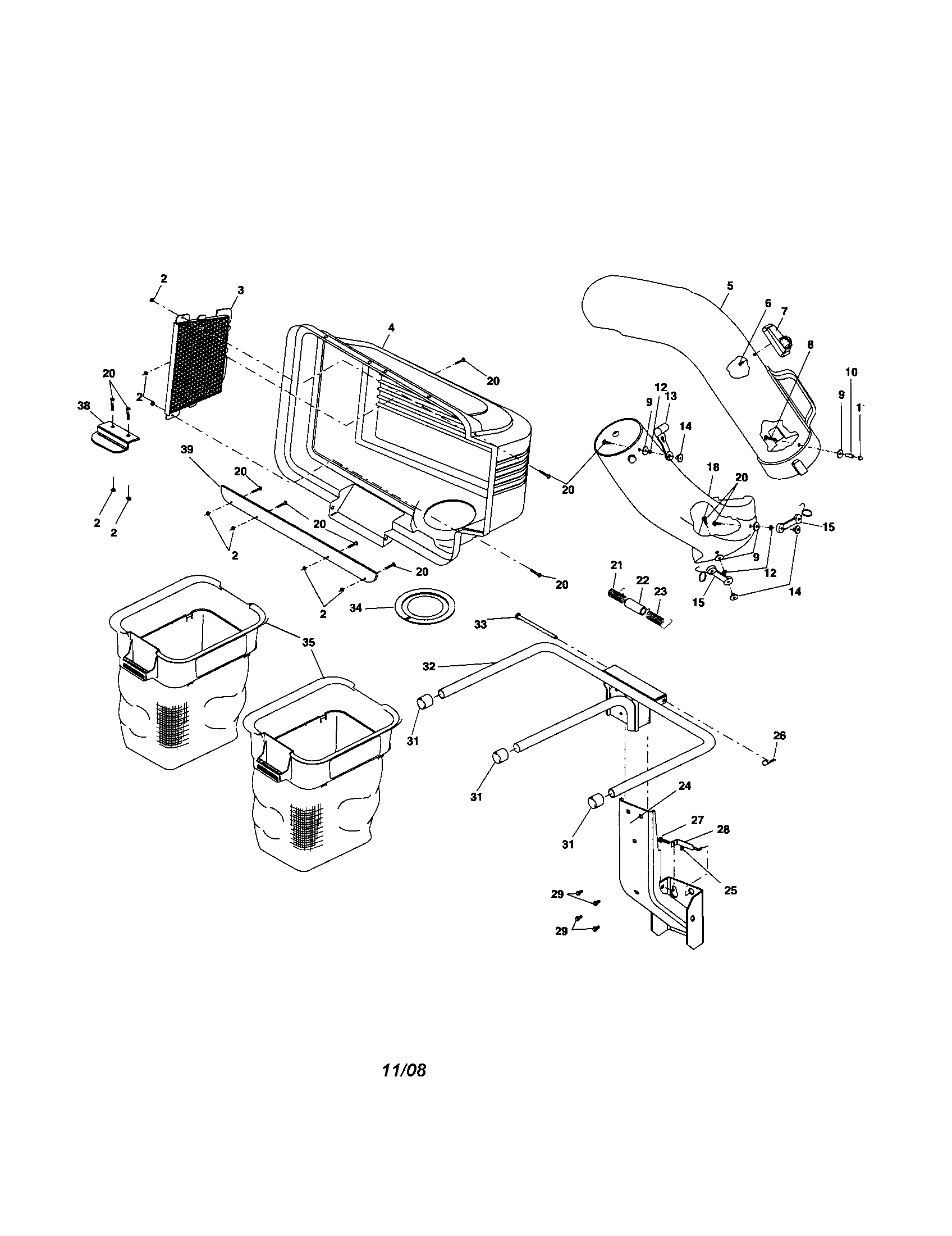 Craftsman grass catcher online attachment parts