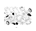 Craftsman 917253411 engine/housing/wheels diagram
