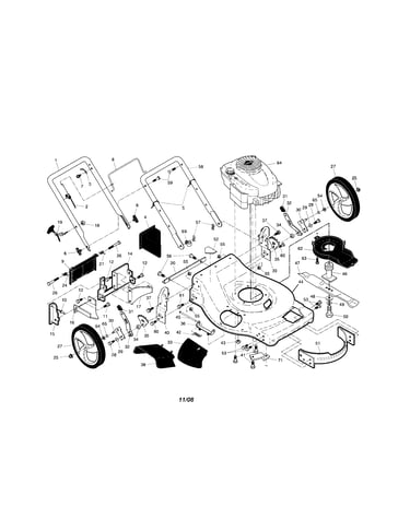 Engine/housing/wheels