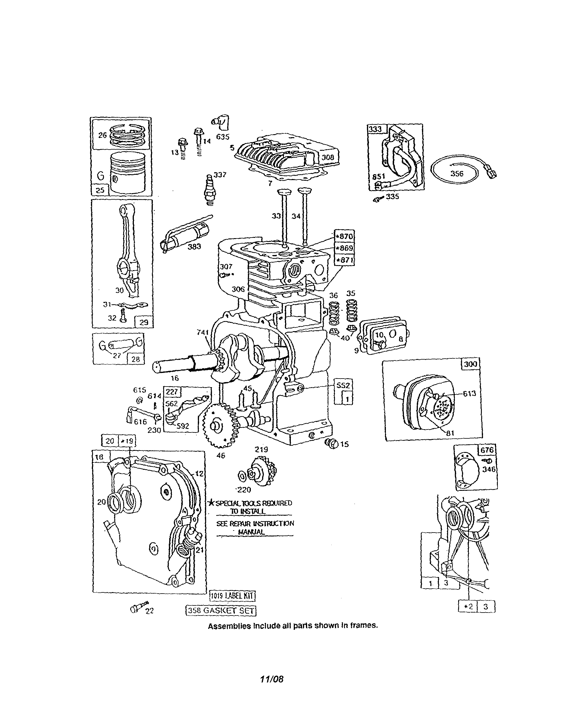 Cylinder/crankcase/muffler