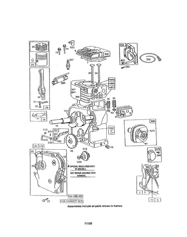 Cylinder/crankcase/muffler