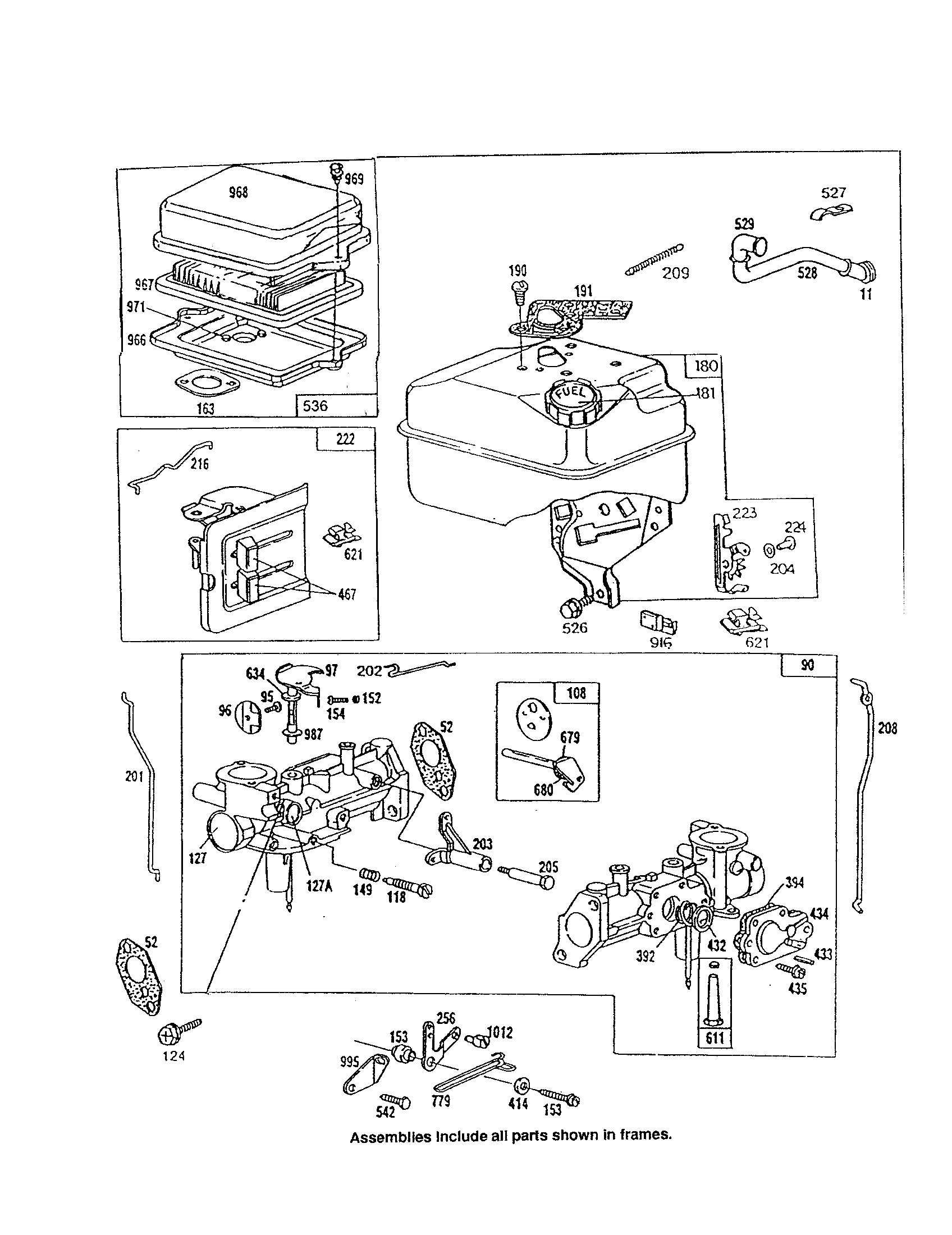 Carburetor/fuel tank