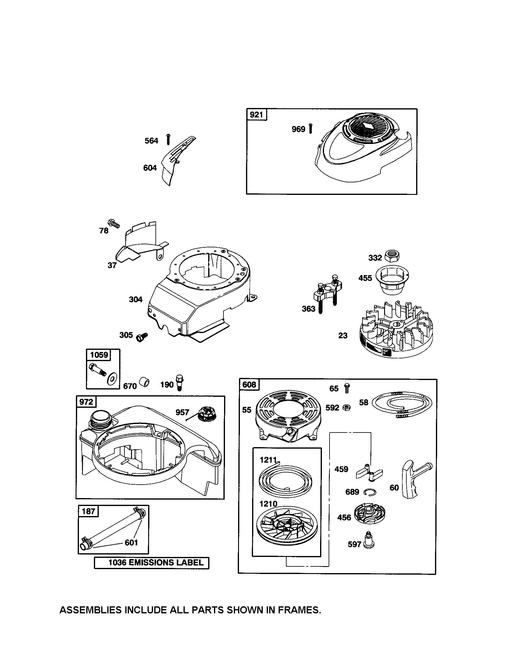 REWIND STARTER/FUEL TANK