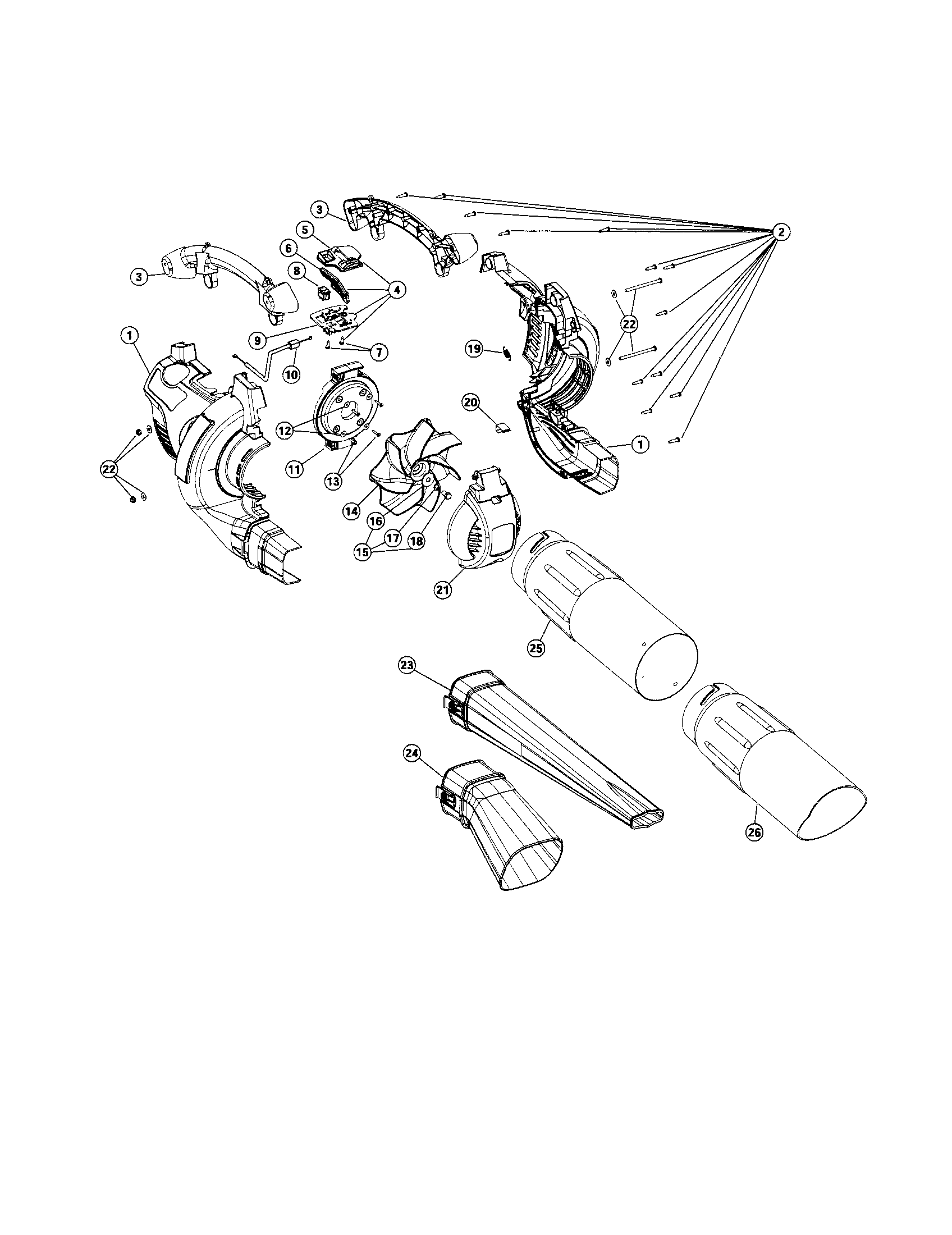 Handle/impeller/vac