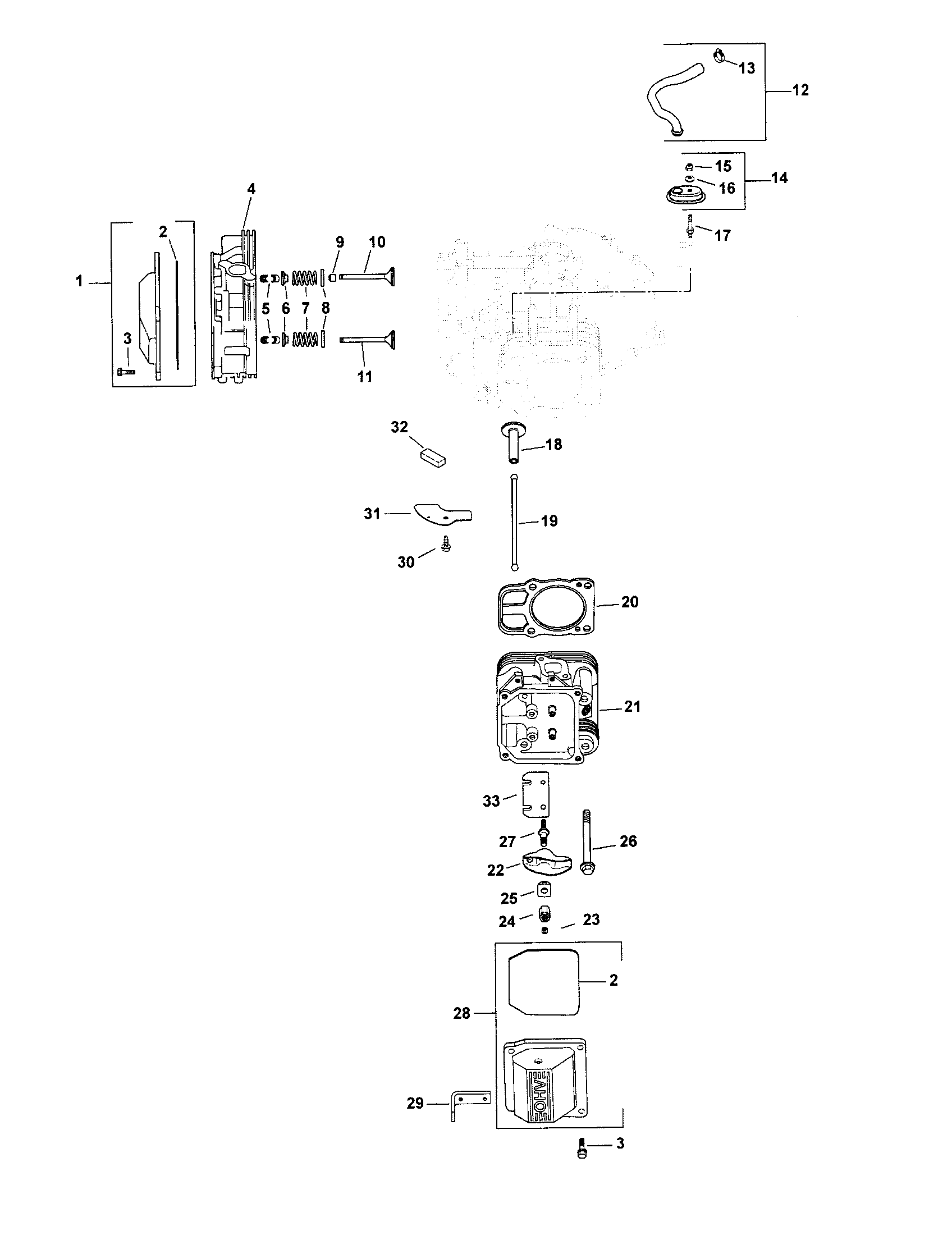Head/valve/breather