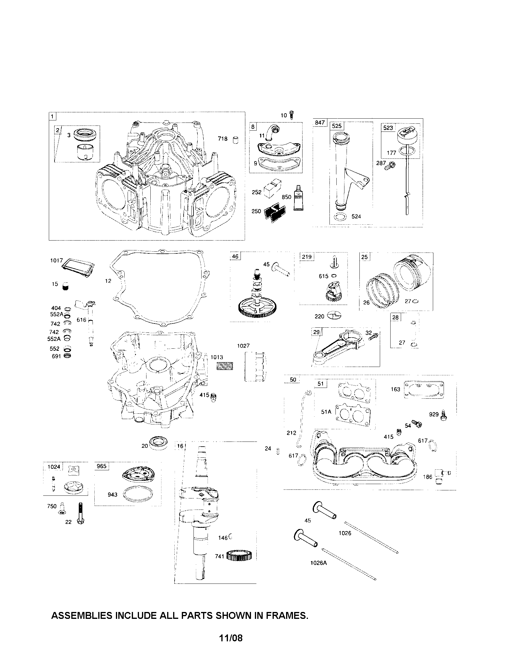 Cylinder/crankshaft/intake manifold