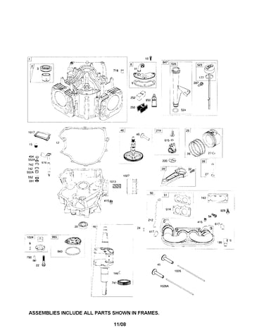 Cylinder/crankshaft/intake manifold
