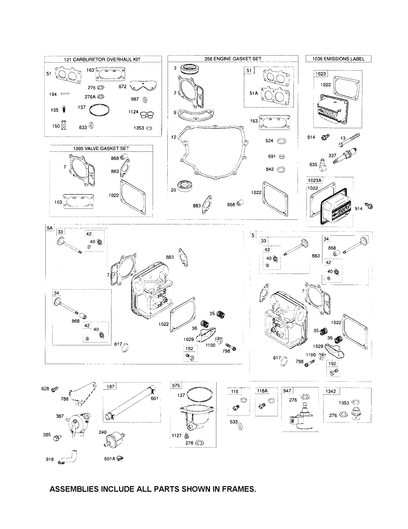 Head-cylinder/gasket sets