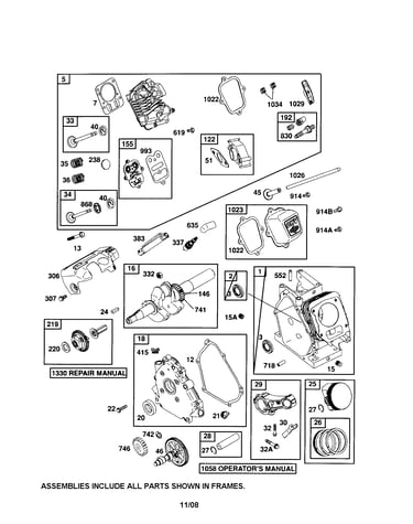 Head-cylinder/crankshaft/crankcase