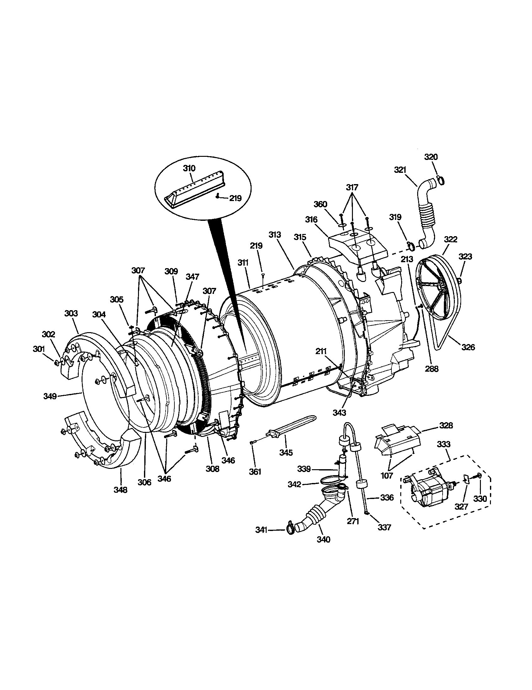 Tub and motor
