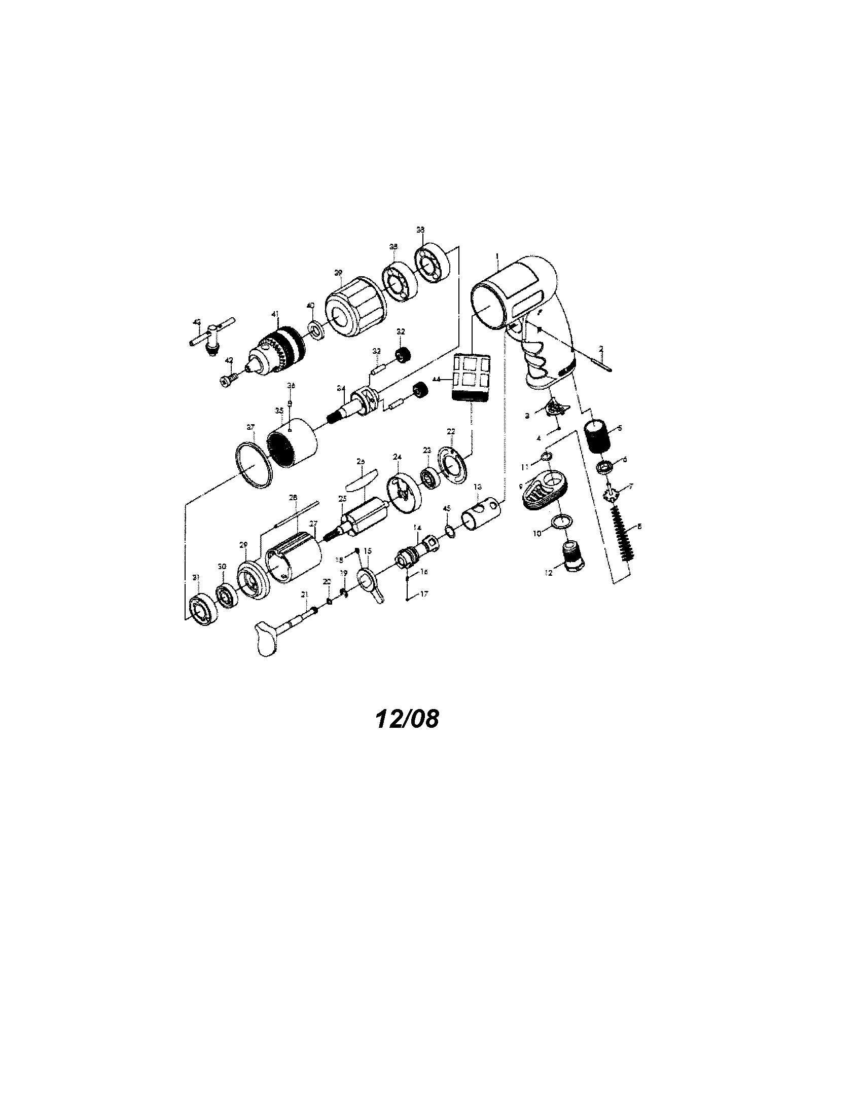 Pneumatic 3/8" reversible drill
