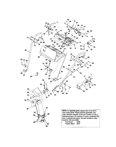 Handle panel/lower chute