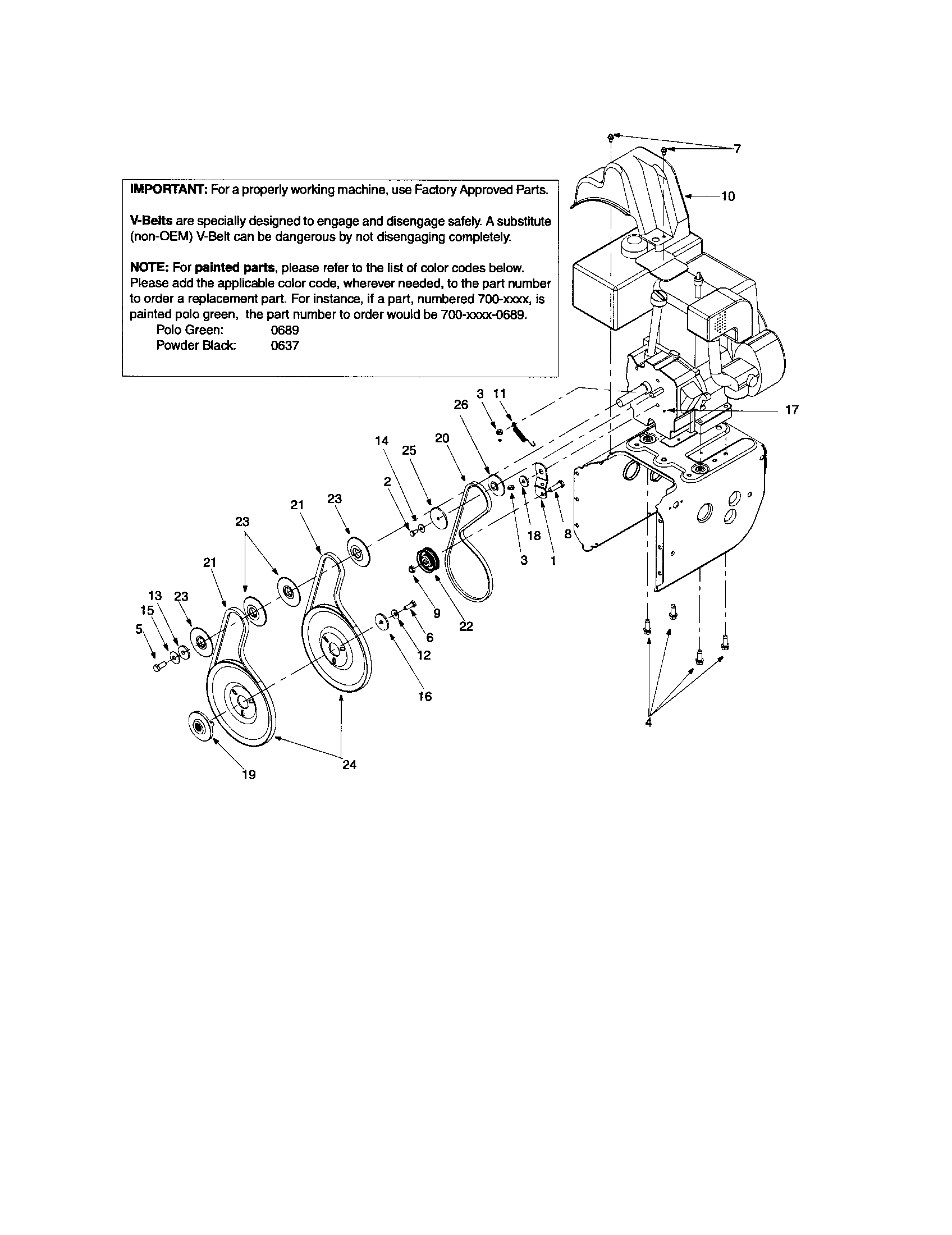 Pulleys/idler bracket/belt cover