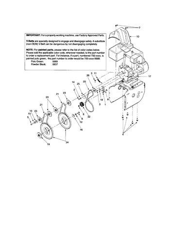 Pulleys/idler bracket/belt cover