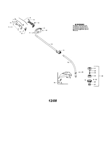 Handle/driveshaft/shield