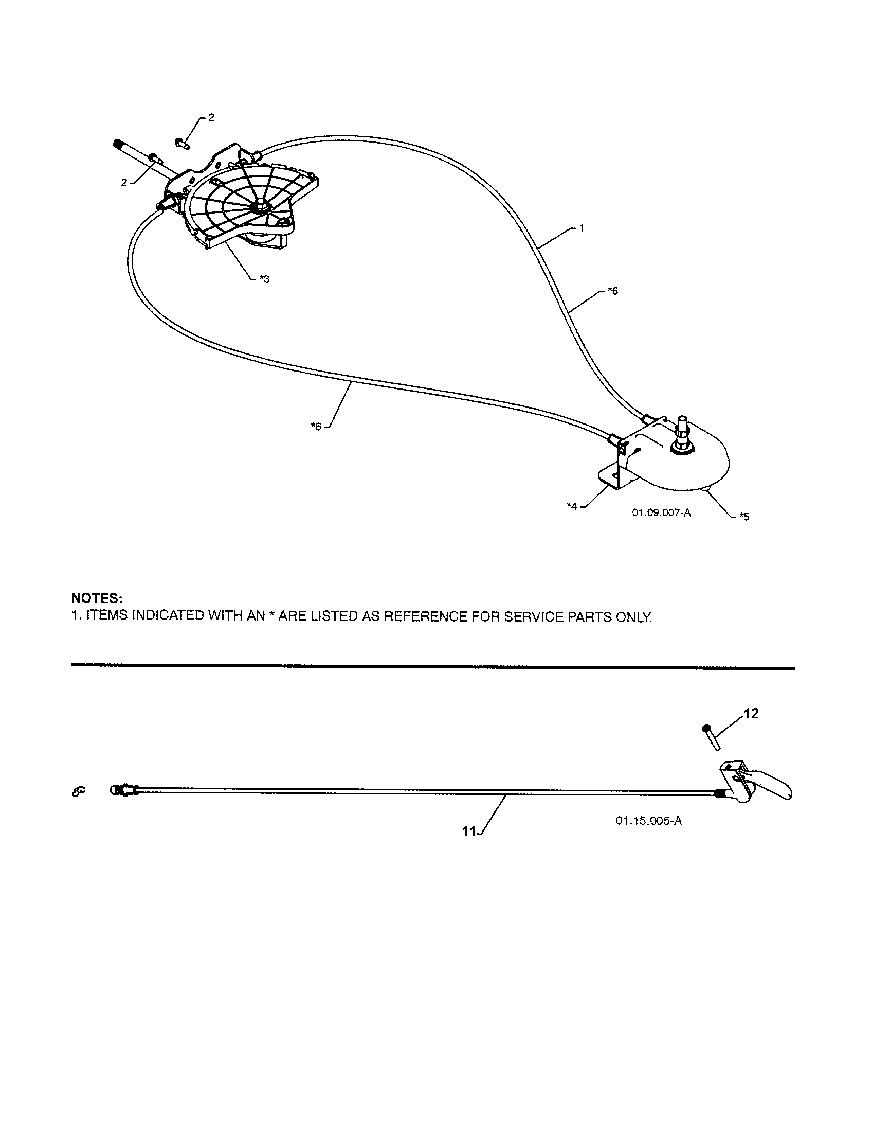 Lever/cable rotator/steer cable
