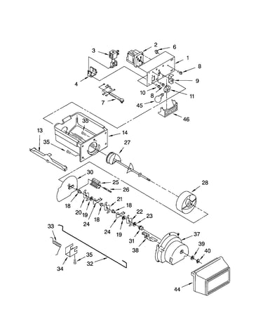 Motor and ice container