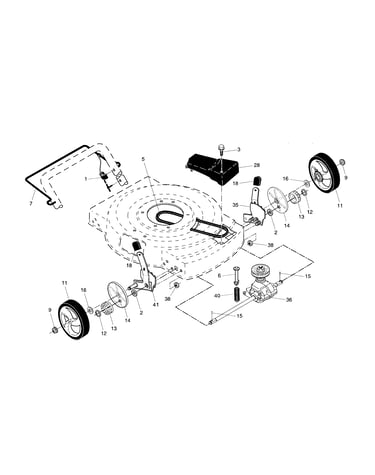 Drive control/gear case/wheels