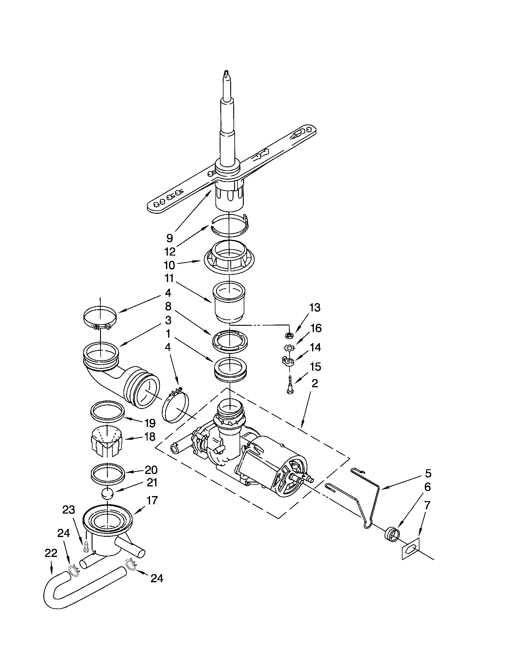 PUMP AND SPRAY ARM
