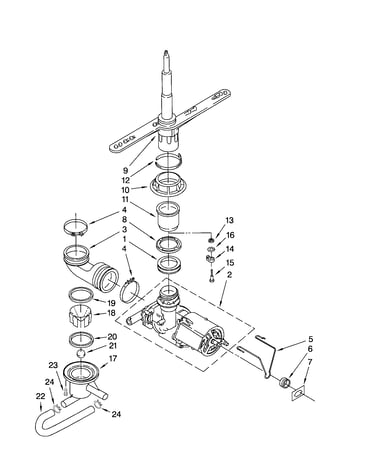 Pump and spray arm