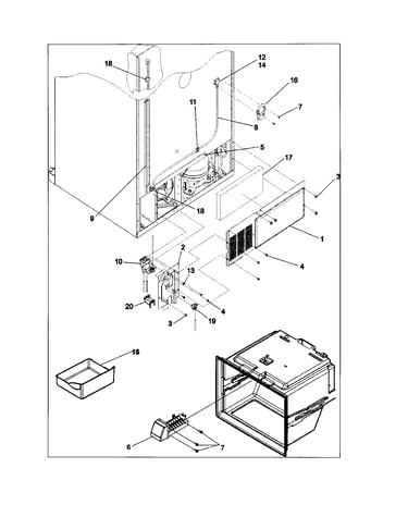 Ice maker/cabinet back
