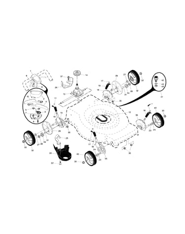 Drive control/gear case/wheels
