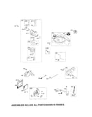 Carburetor/fuel tank/muffler