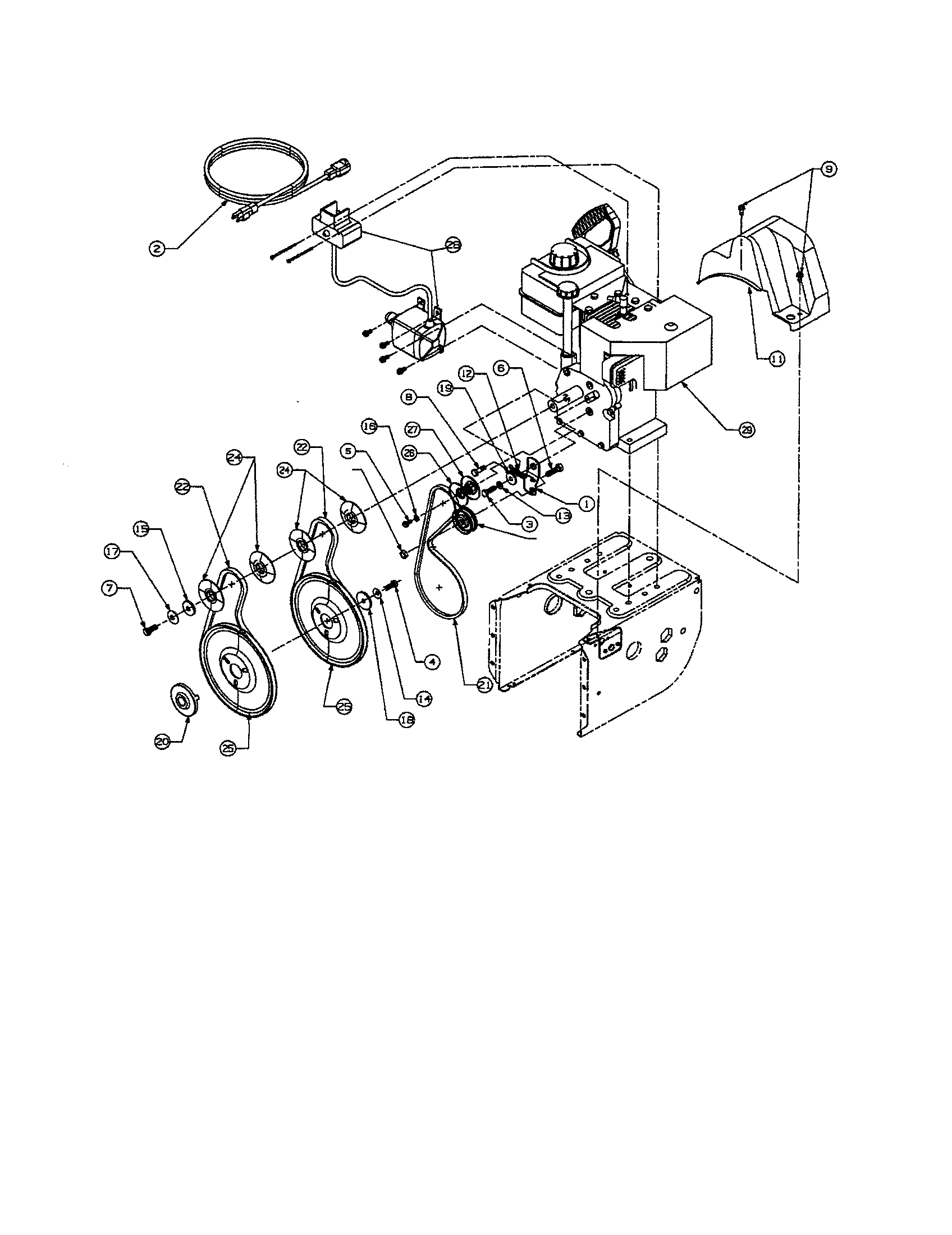 Engine/starter/pulley