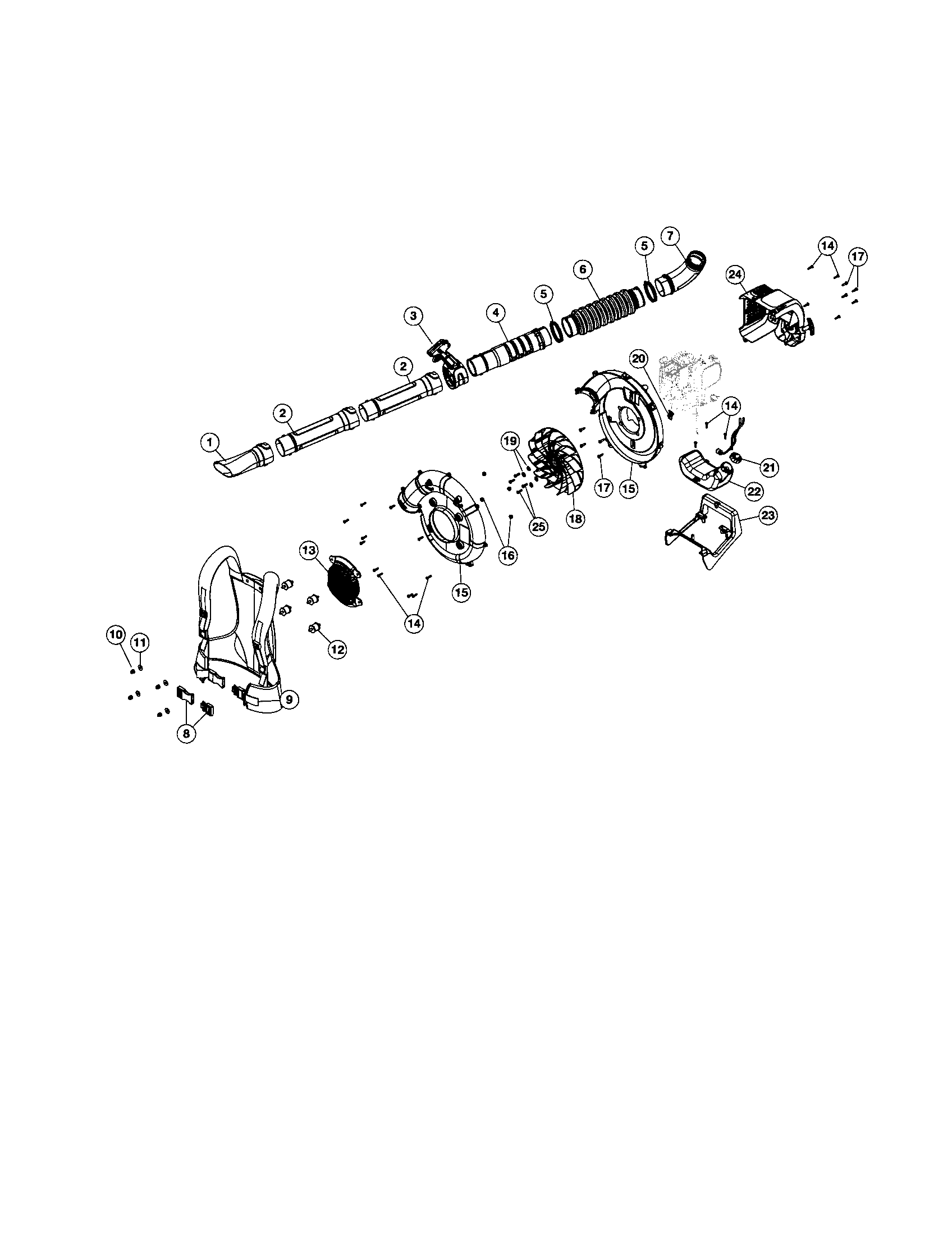 Tubes/impeller/fuel tank