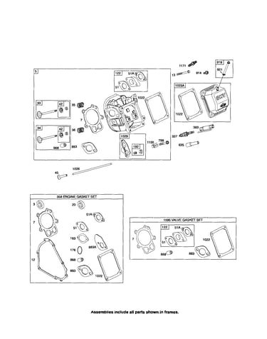 Head-cylinder/gaskets sets