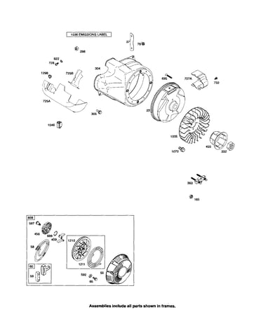 Rewind starter/blower housing