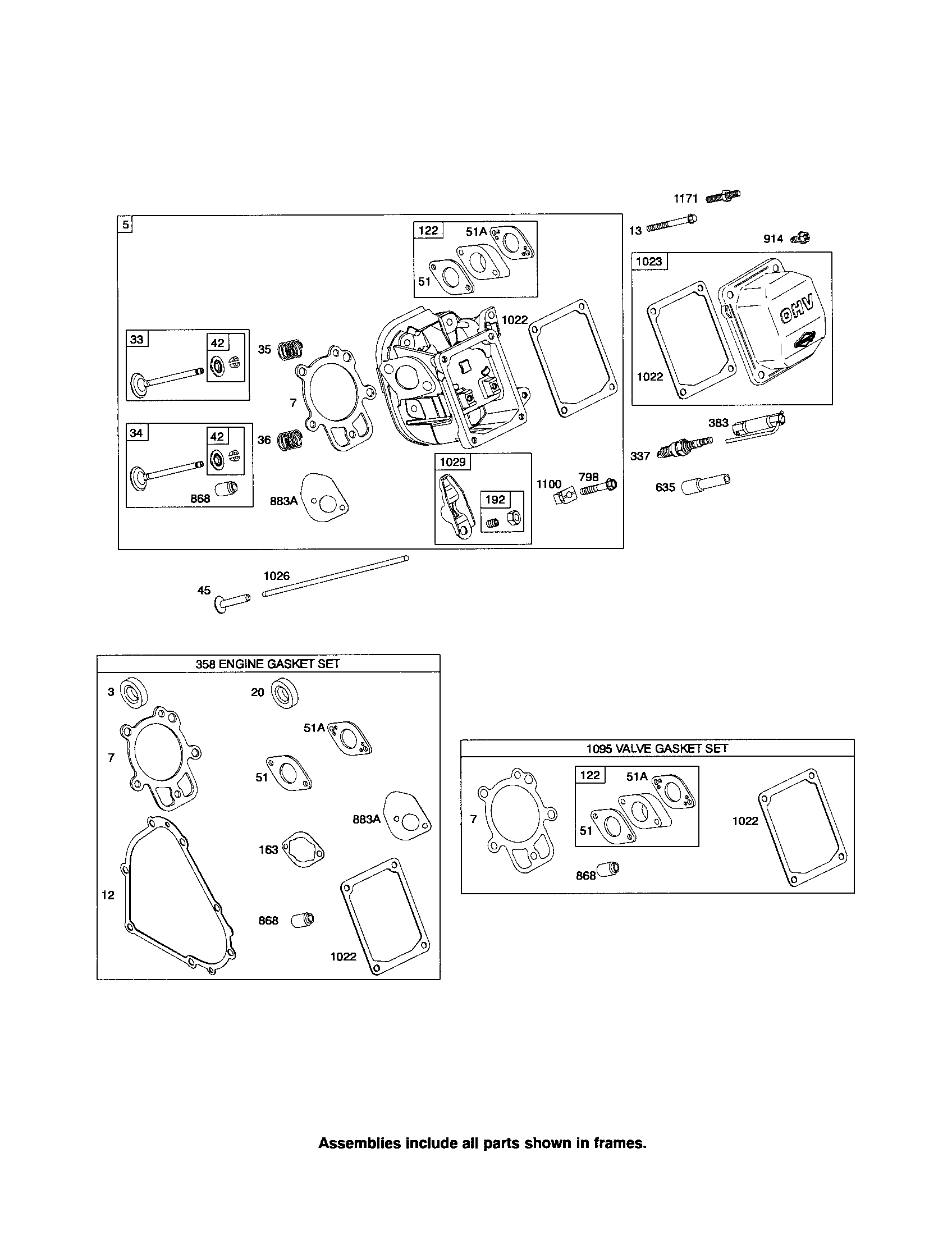 Head-cylinder/gasket sets