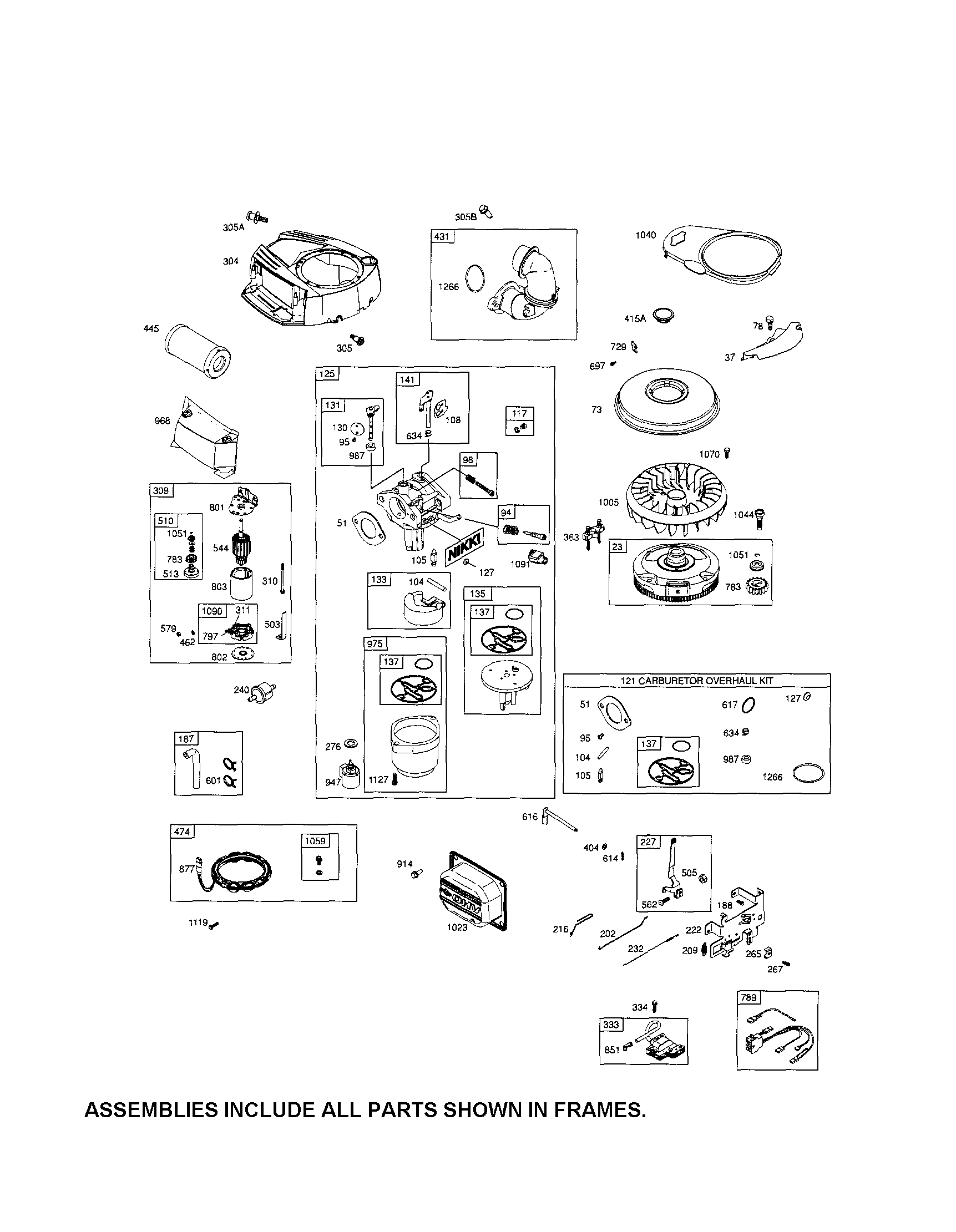 Carburetor/starter motor