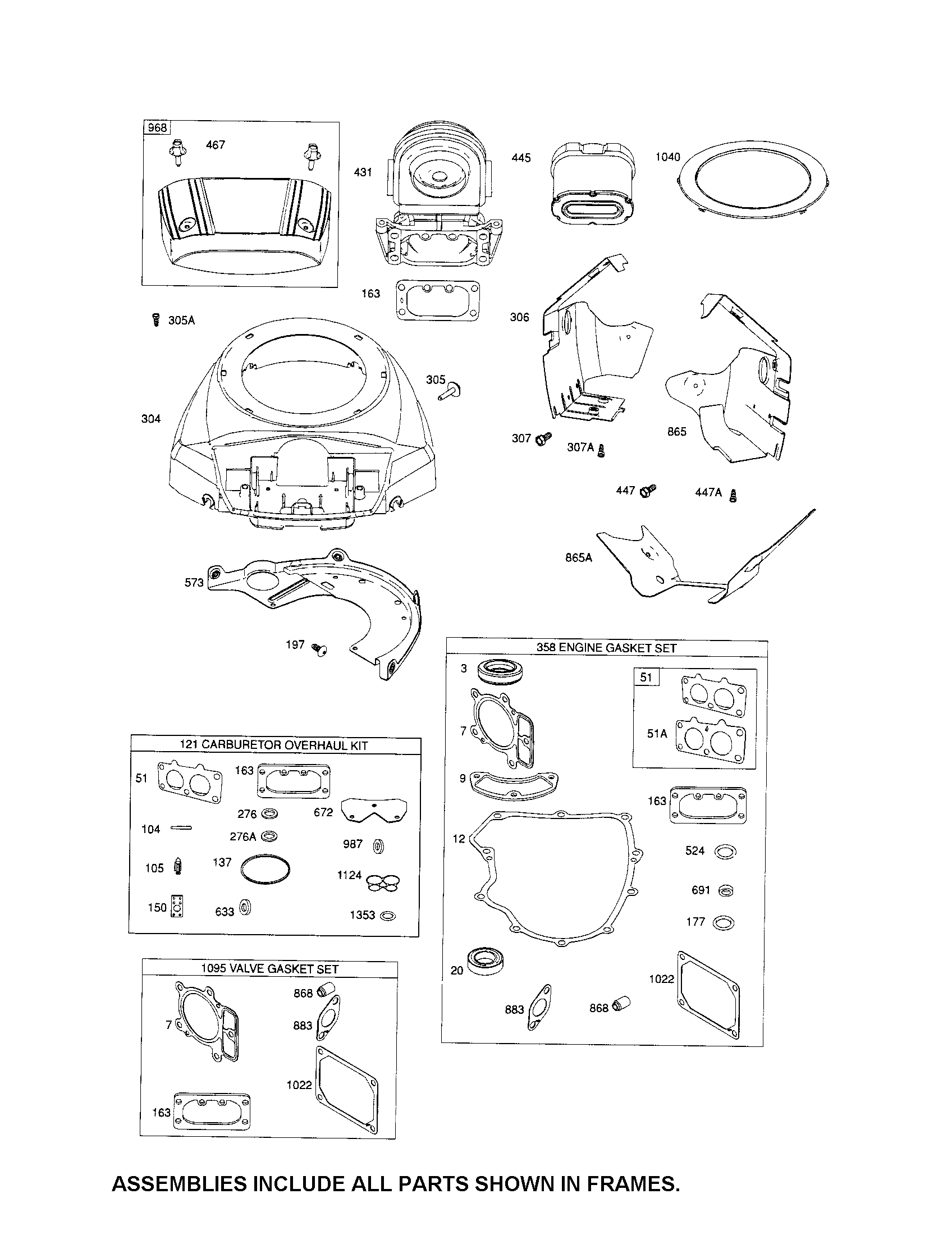 Blower housing/gasket sets