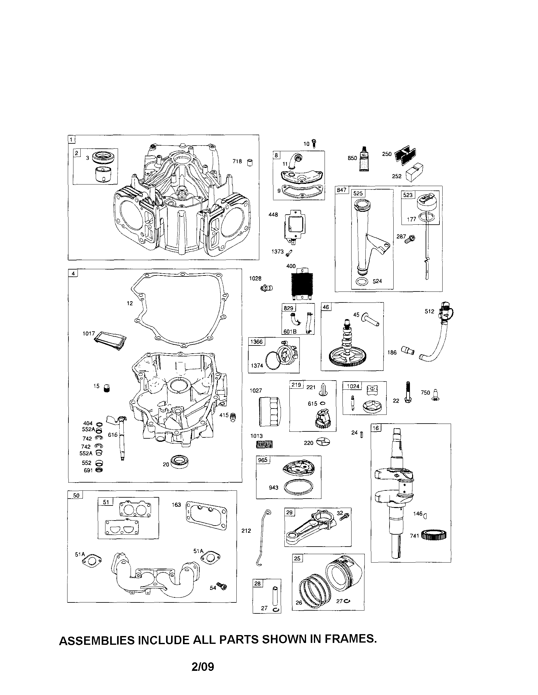 Cylinder/sump/crankshaft