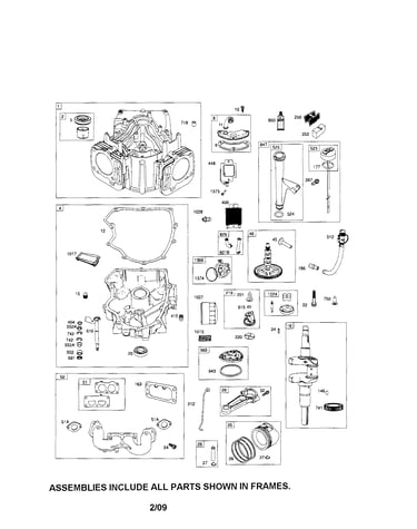 Cylinder/sump/crankshaft