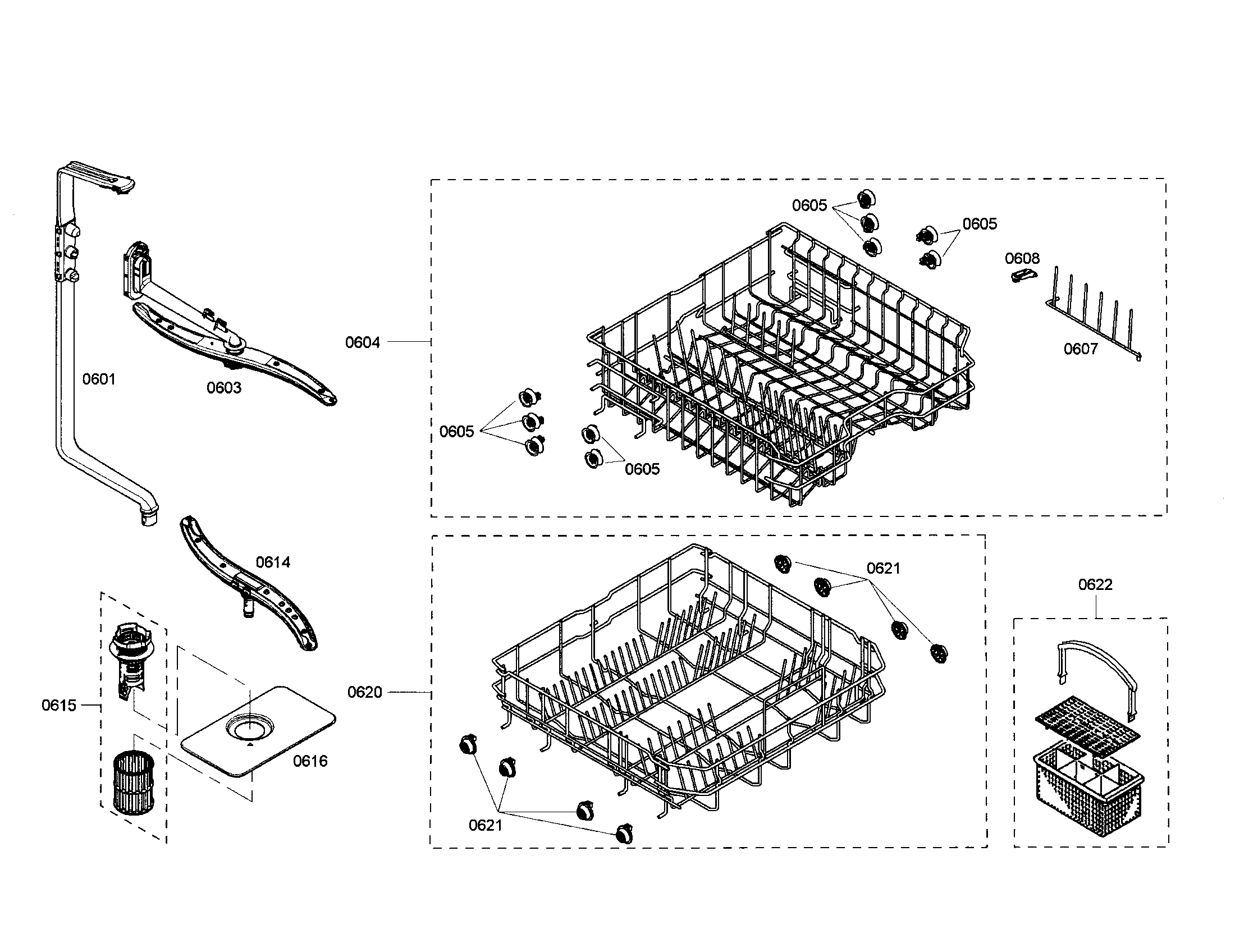 Racks/spray arm