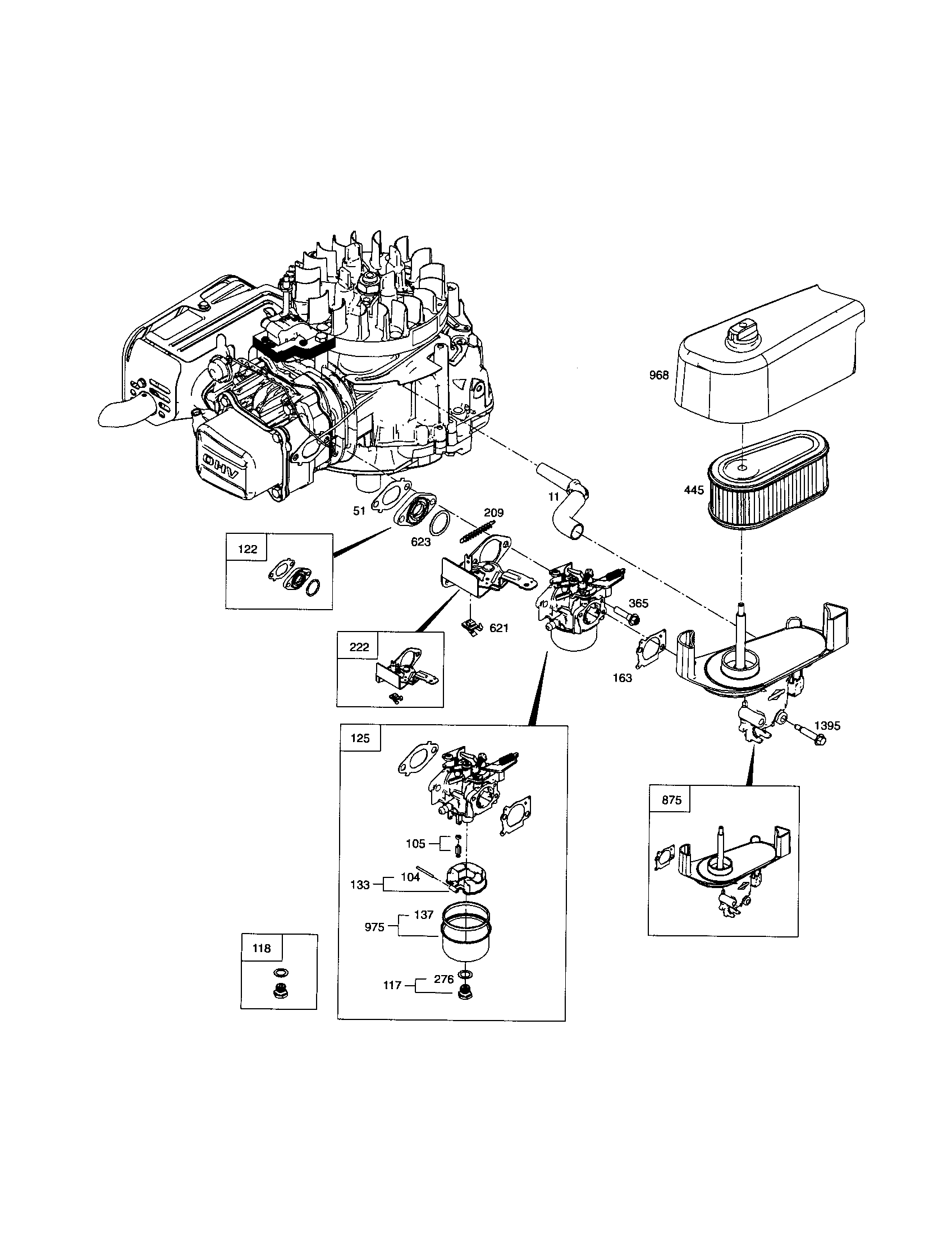 Carburetor/air cleaner base
