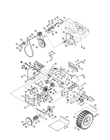 Wheels/transmission frame