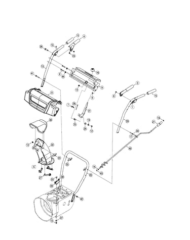 Handles/lower chute