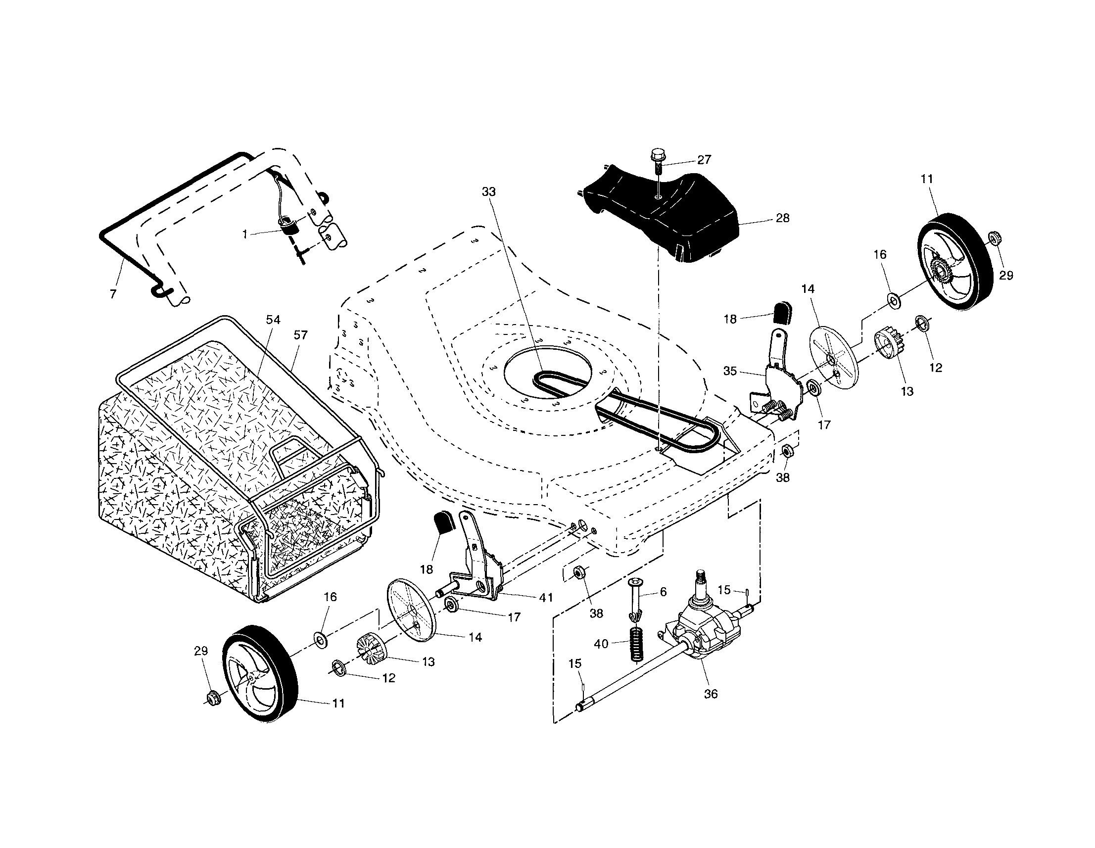 Drive control/gear case/wheels