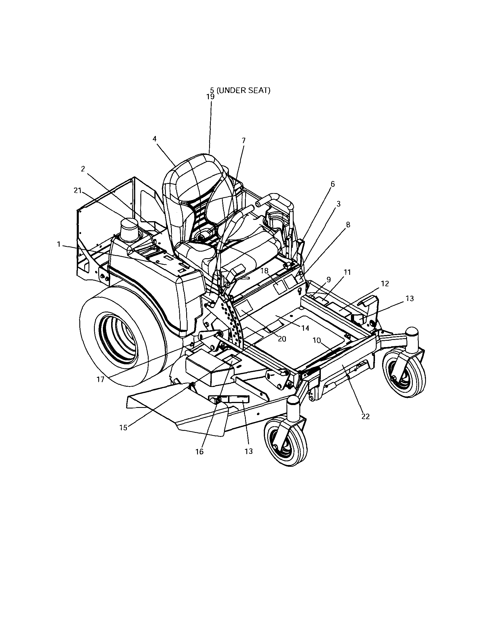 Parts Diagram Sears Zero Turn Mower Parts Snapper ZF2500KH (84409) 25 HP  Zero-Turn Mower, Out, image size:1735x2231