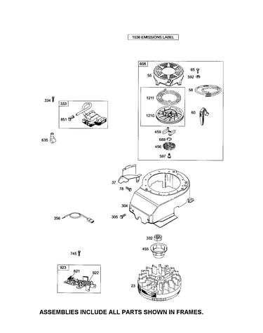 Rewind starter/flywheel