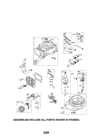 Cylinder/crankshaft/sump