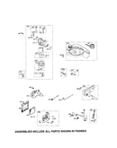 Carburetor/fuel tank/muffler